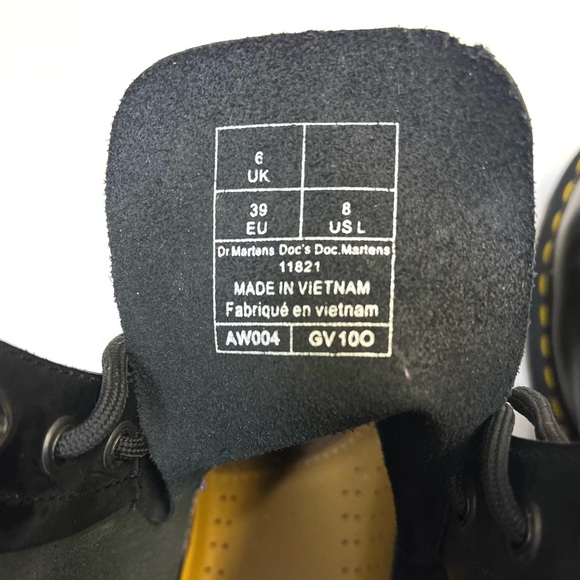 Dr. Martens The Original Black Smooth Leather Lace Up Boots - Size 8 - Picture 8 of 10